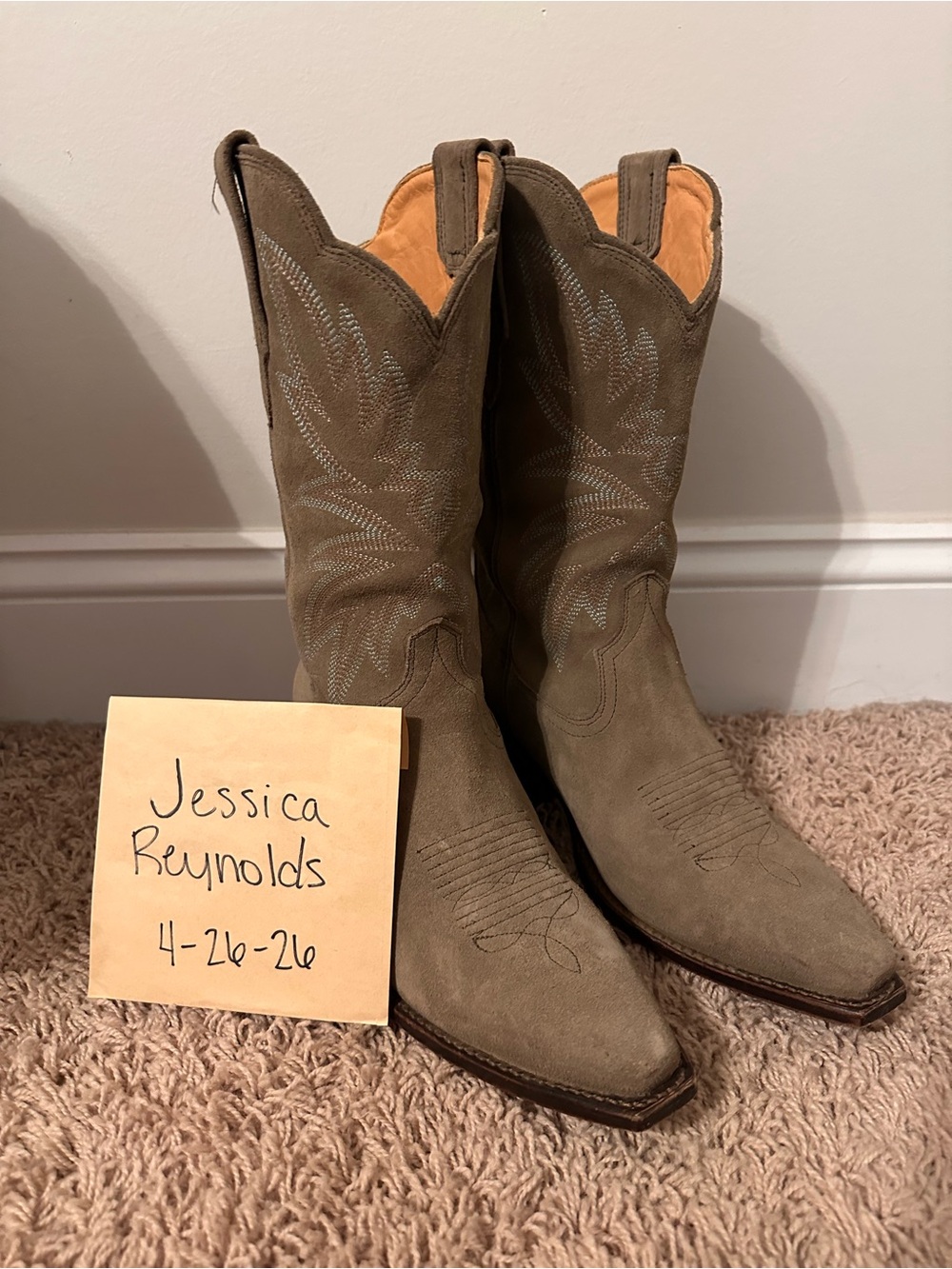 Tecovas Cactus Suede Sadie size 9